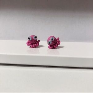 Googly Eye Pink Octopus Earrings